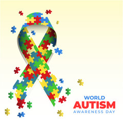 Vector world autism day background 2 April world autism awareness day background