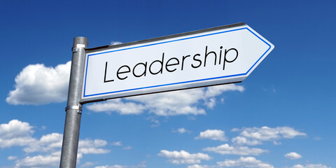 Leadership - metal signpost with one arrow