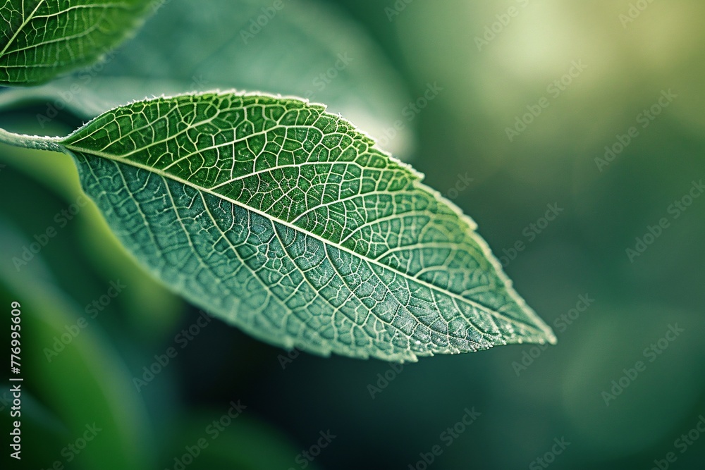 Poster the leaf's journey a close-up exploration of nature's patterns and textures generative ai