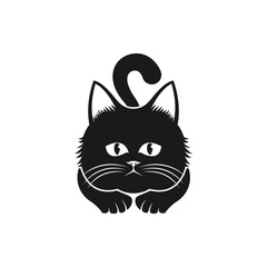 Cat icon flat style isolated on white background. Vector illustration