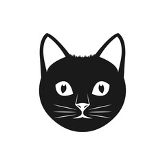 Cat icon flat style isolated on white background. Vector illustration