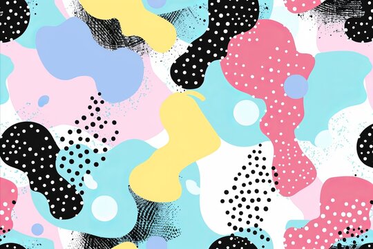  colorful polka dot pattern with different shape forms, graphic theme concept