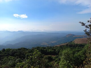 view of the mountains in the morning
