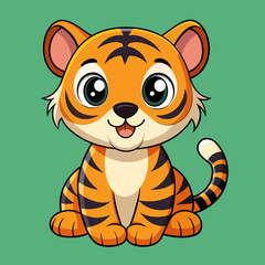 Cute baby tiger cartoon art,
