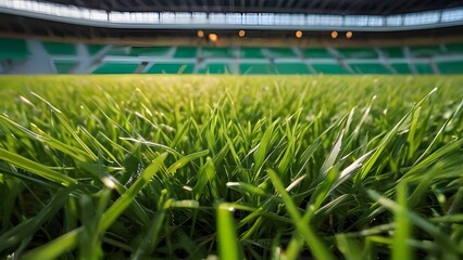 Lively grass-covered stadium pitch