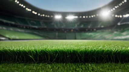 Vibrant grassy turf in stadium