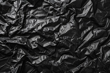 Wrinkled garbage bag texture mockup with copy space.