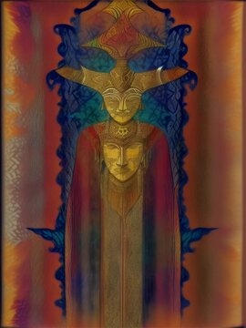 Mystical shaman figure