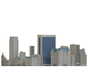 Simple poly Buildings skyscraper Newyork City 3d Render