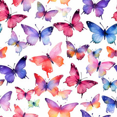 PatternNetz.29, Butterflies, Seamless, Patterns, watercolor