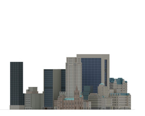 Simple poly Buildings skyscraper Newyork City 3d Render