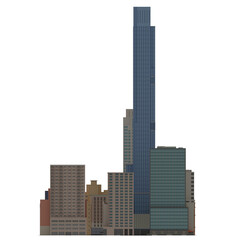 Simple poly Buildings skyscraper Newyork City 3d Render