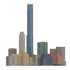 Fototapeta na wymiar Simple poly Buildings skyscraper Newyork City 3d Render