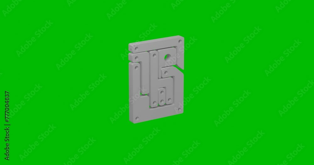 Poster animation of rotation of a white printed circuit board with shadow. simple and complex rotation. sea