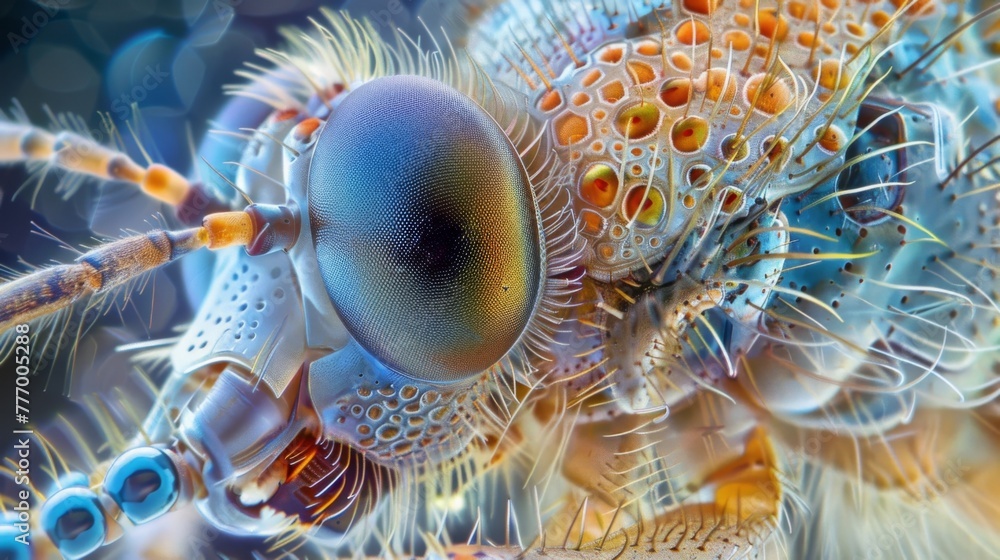 Poster the intricate patterns and textures of an ovipositor are brought to life under high magnification re
