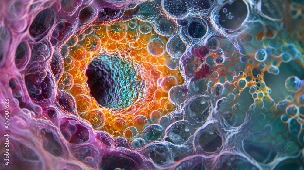 Aufkleber a high magnification image of a fertilized egg cell showing the fusion of the and egg nuclei in the 