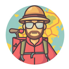 Obraz premium A man in a hat and glasses holding a cigar