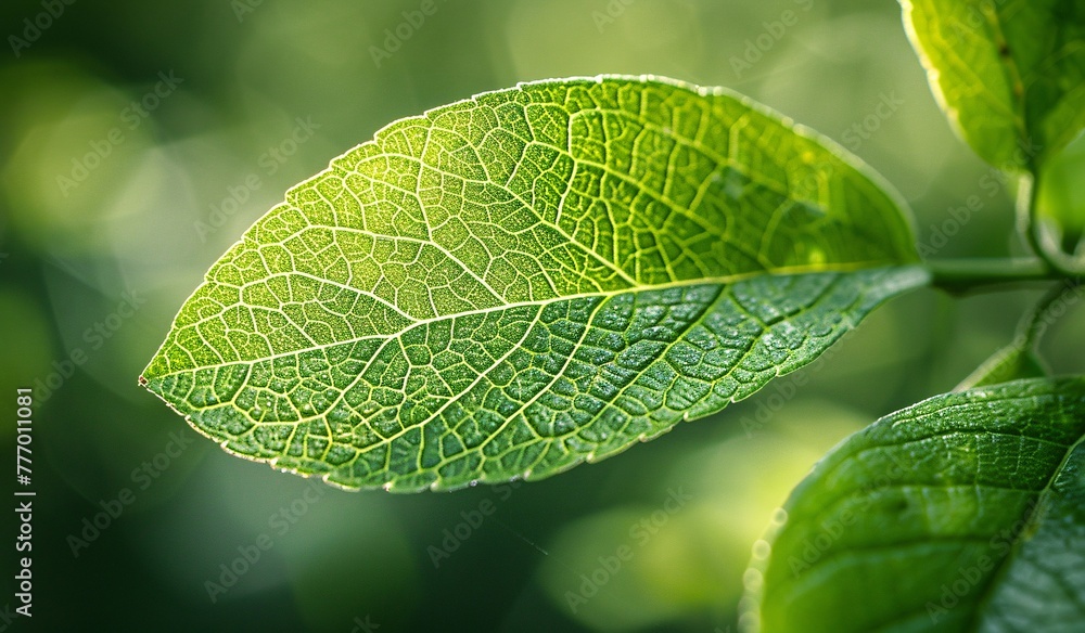Poster the leaf's journey a close-up exploration of nature's patterns generative ai