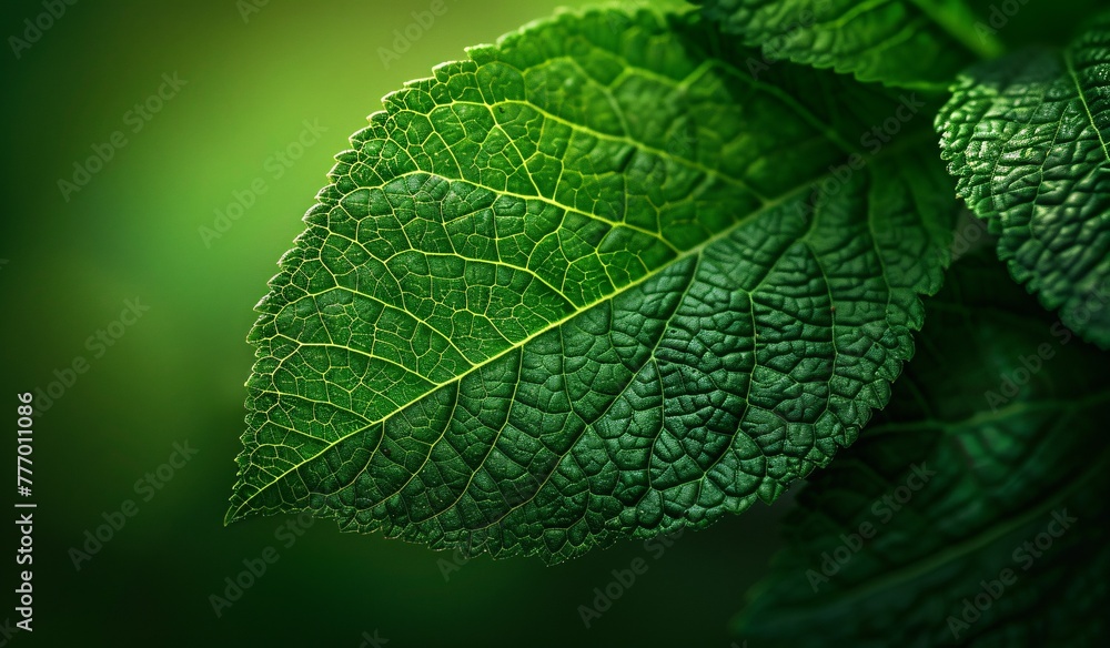 Aufkleber the leaf's journey a close-up exploration of nature's textures and patterns generative ai