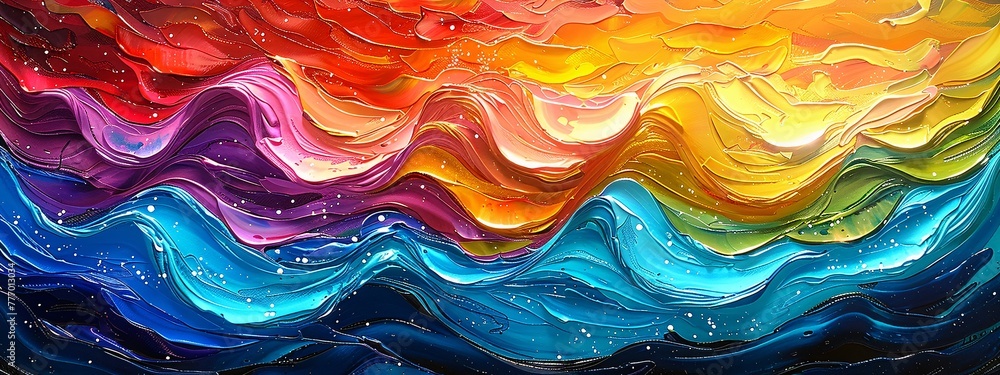 Poster vibrant waves a colorful artistic expression generative ai