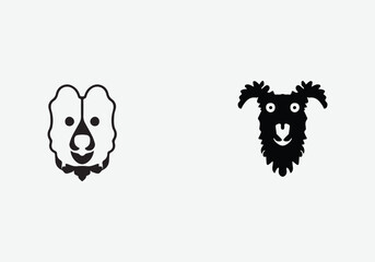 minimal style Croatian Sheepdog icon illustration design