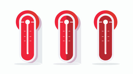 Illustration of red thermometers with different levels