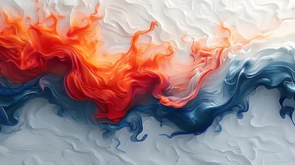 Fotobehang Flame of Freedom: Vibrant Motion in Red and Blue © TranNgoc