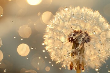Whispers of Hope A Dandelion's Journey Through the Rain Generative AI