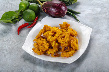 Golden fried squid crispy tempura