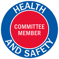 Safety committee hard hat sticker and sign health and safety committee member