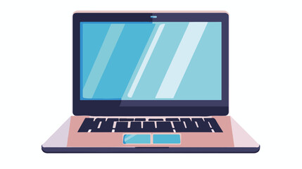 Laptop computer tech icon flat vector isolated on white