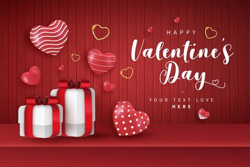 Happy Valentines Day Background With Elegant Composition