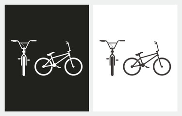Silhouette Bmx Bicycle Bike illustration logo vector icon