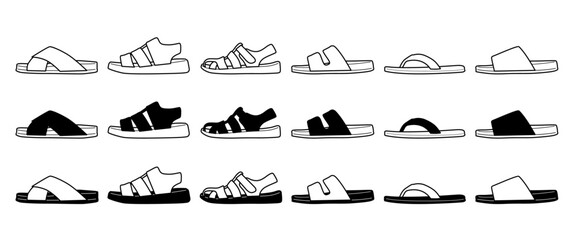 Fototapeta premium メンズサンダル アイコンセット