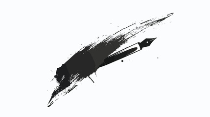 Grunge Ink pen Stroke Flat vector isolated on white background