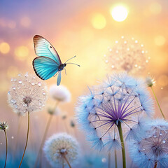 Natural Pastel Background Morpho Butterfly