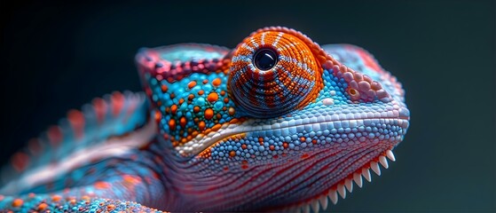 Chameleon-Inspired Technology: Mimicking Adaptability and Camouflage through Color. Concept Biological Inspiration, Adaptive Technology, Chameleon Camouflage, Color-changing Material
