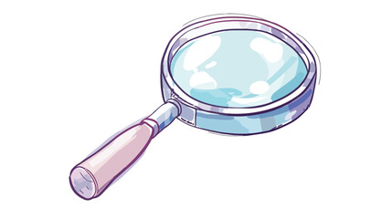Hand drawn quirky cartoon magnifying glass Flat vector
