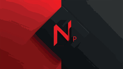 Minimal NP logo. Icon of a PN letter on a luxury background - obrazy, fototapety, plakaty