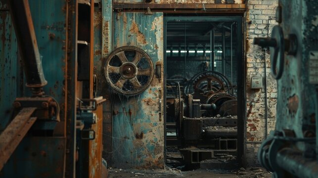 As you step through the cobwebcovered doorway you are transported to a bygone era in this rustic factory. The remnants of old machinery . .