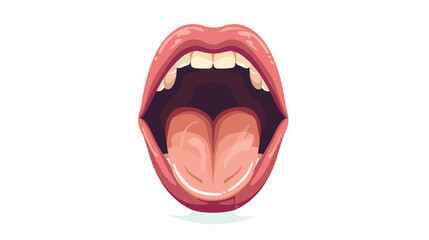 Human tongue isolated vector illustration. Flat vector