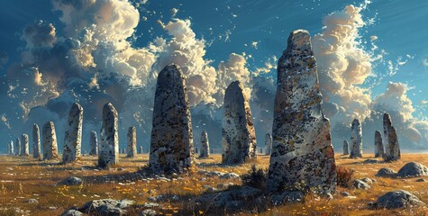 The Odyssey of the Stonehenge A Journey Through Time and Space Generative AI - obrazy, fototapety, plakaty