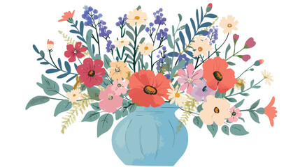 Obraz na płótnie Canvas Illustration for a postcard summer bouquet of flowers