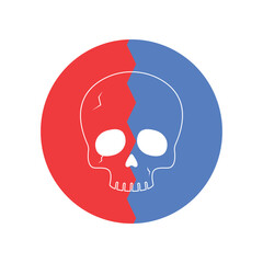skeleton head icon vector