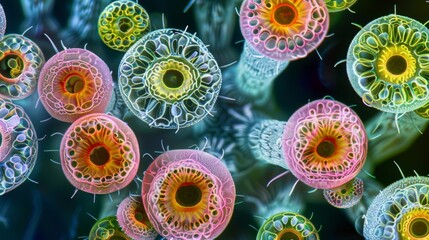 Highresolution image of plant pollen tubes in various stages of development underscoring the amazing cellular processes that allow