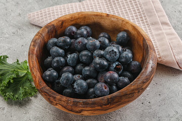 Sweet ripe blueberry on the bowl