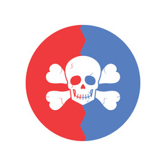 skeleton head icon vector