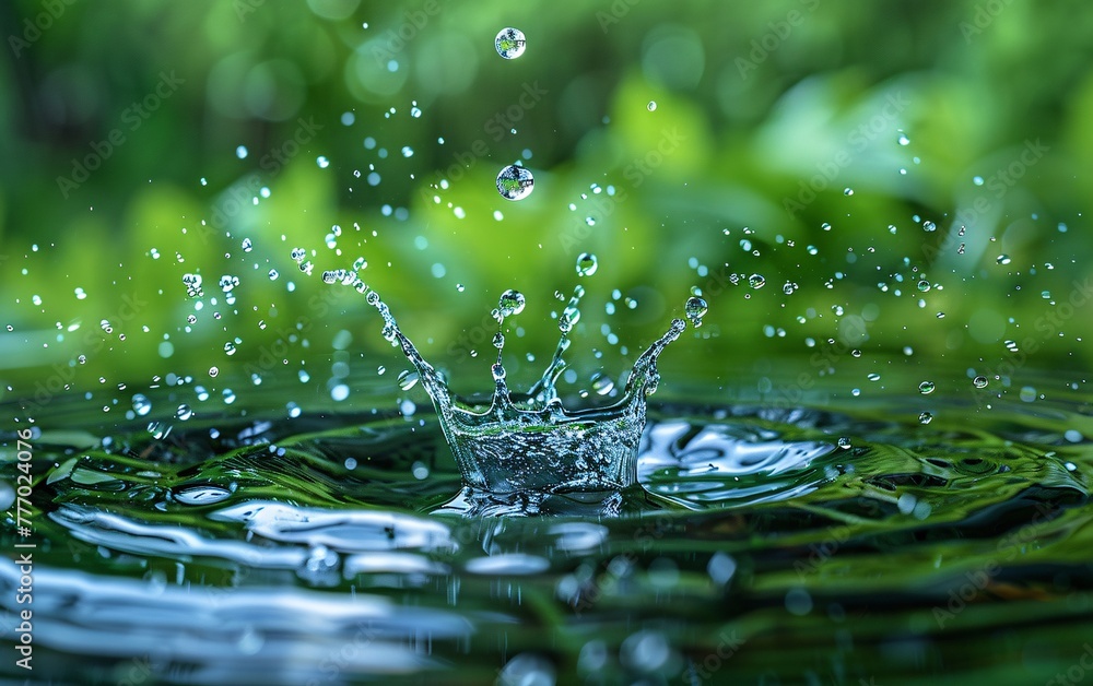 Poster dynamic nature a waterfall's elegant splash generative ai