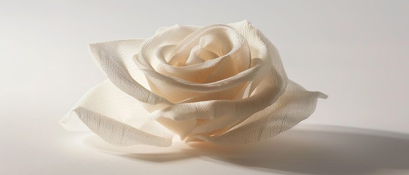 A rose made of bandage material gauze bandage symbolically for wishes for a speedy recovery