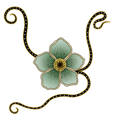 Seamless pattern with floral Illustration, Indonesian batik motif, Hibiscus&nbsp;vector&nbsp;art